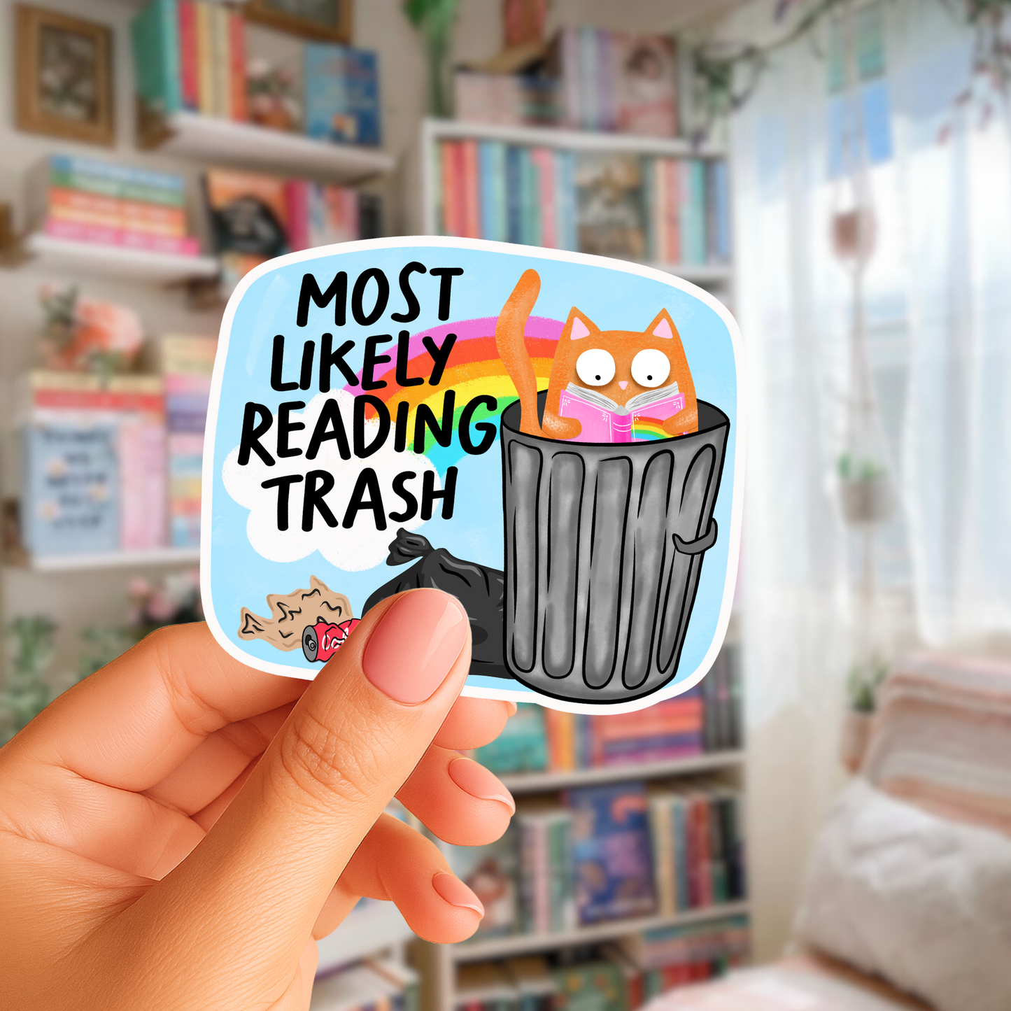 Most likely Reading Trash Sticker