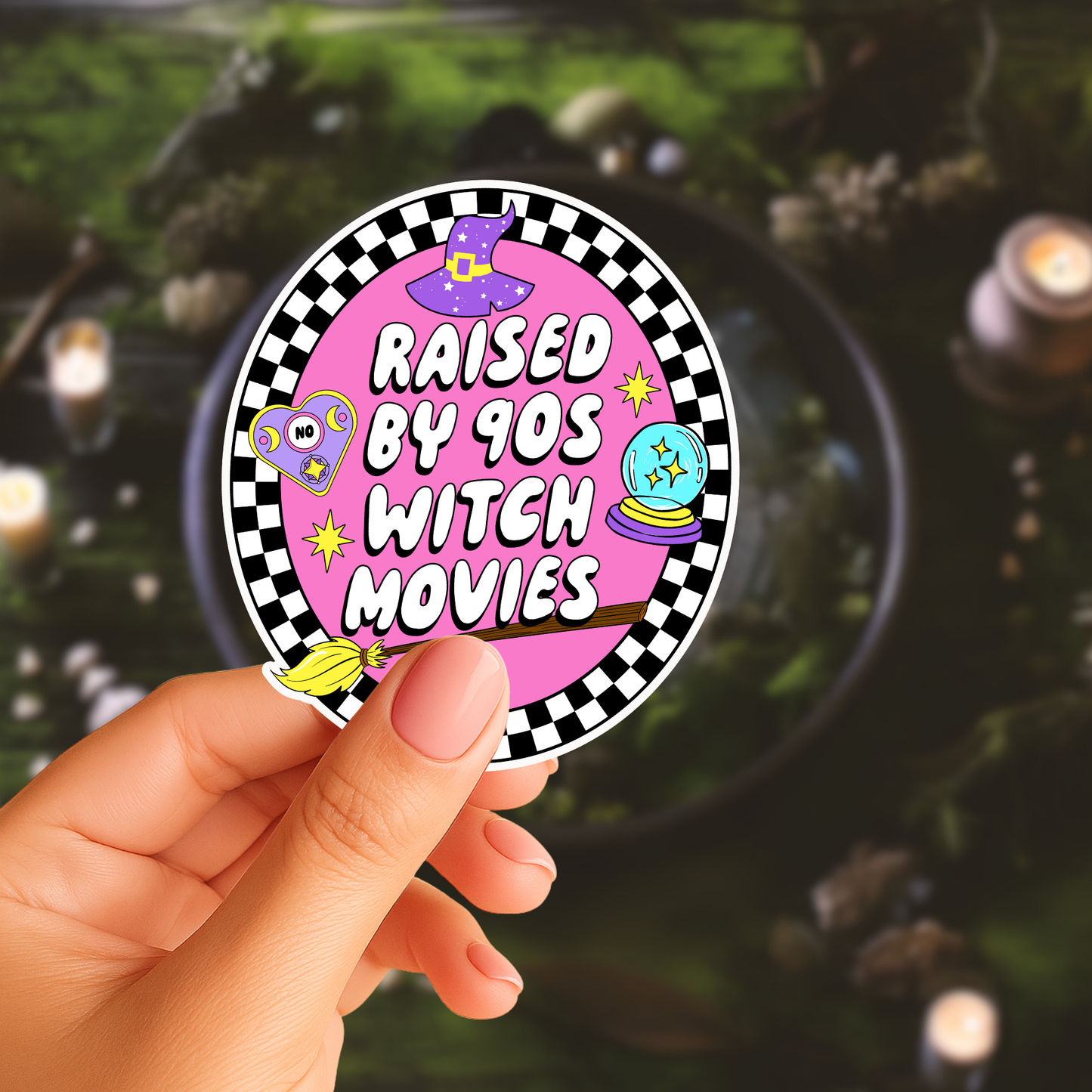 Raised by 90s Witch Movies Sticker