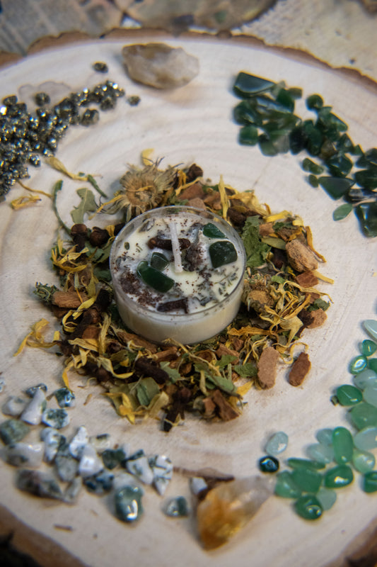 Trio Spell Tealight Candle Set: Abundance, Success&Courage, and Creativity.