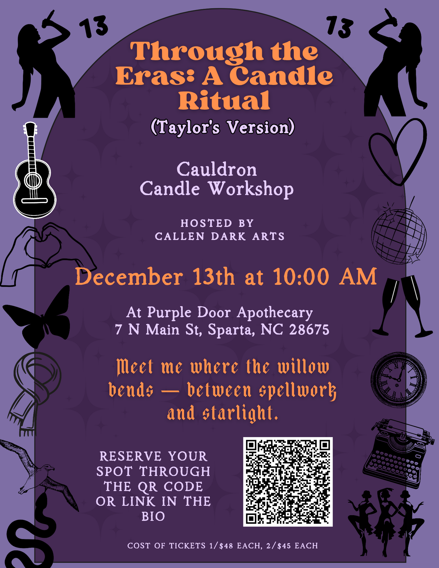 Through the Eras: A Candle Ritual (Taylor’s Version) Cauldron Candle Class