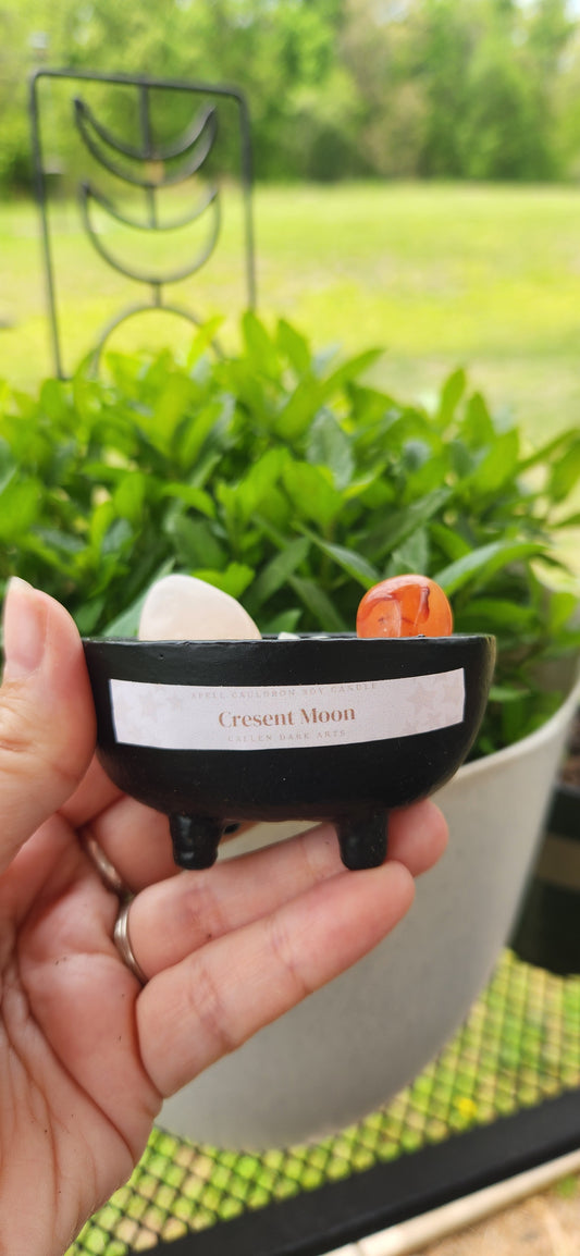 Cresent Moon Mini Cauldron Soy Candle