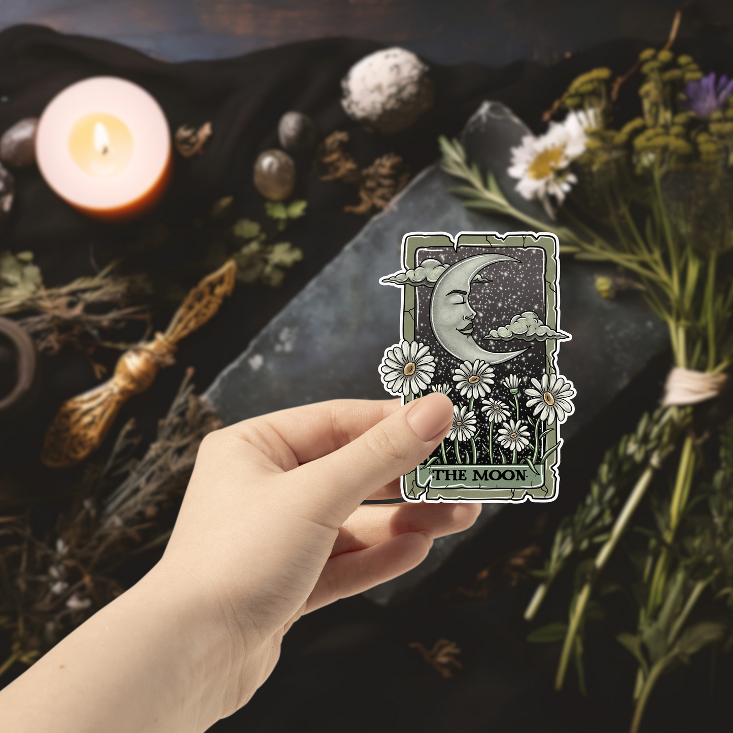 The Moon Tarot Card Sticker