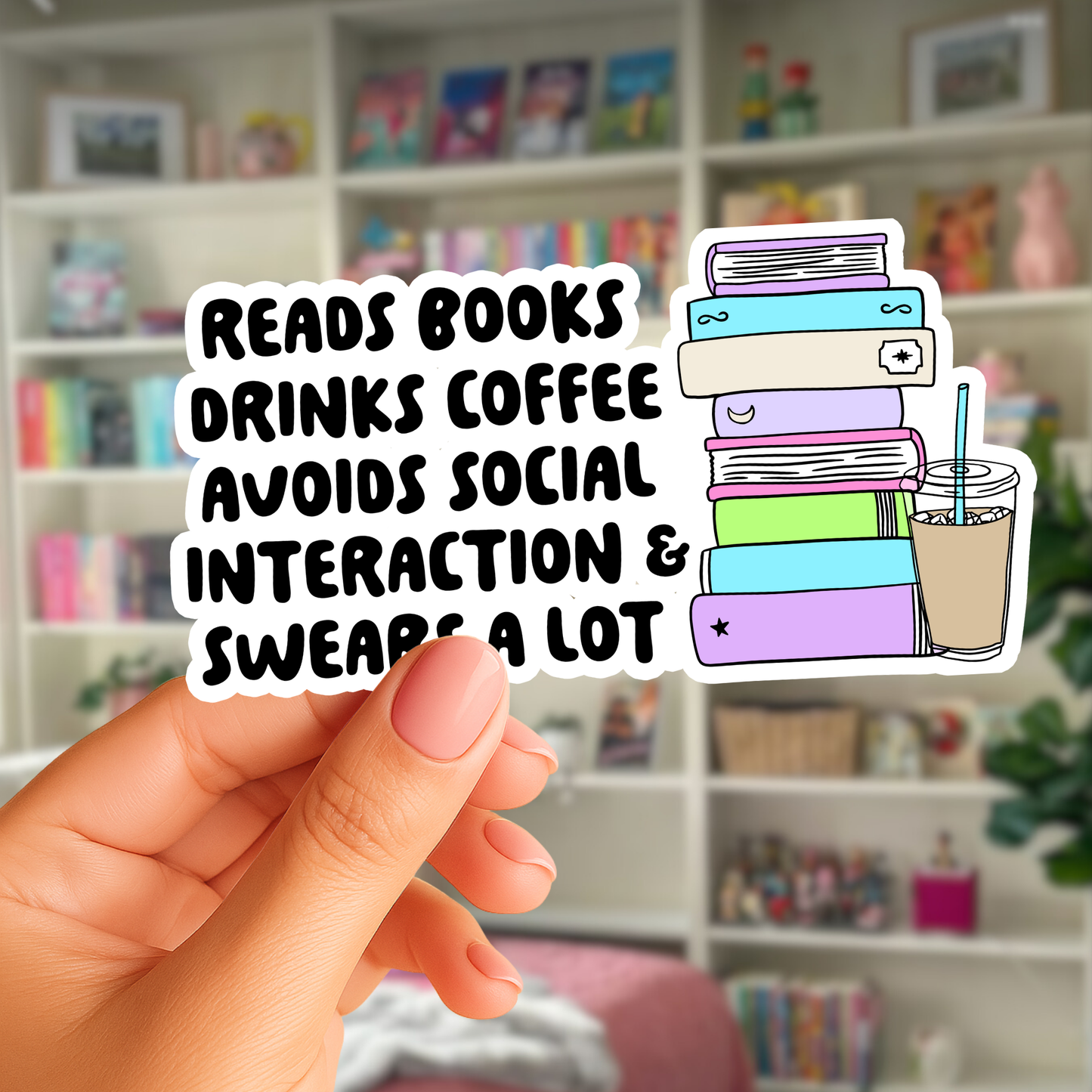 Read Books and Drink Coffee Sticker