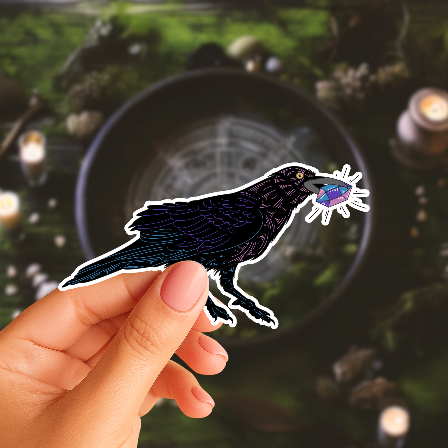 Crow with Shiney Sticker