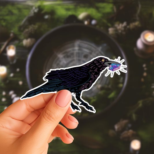Crow with Shiney Sticker