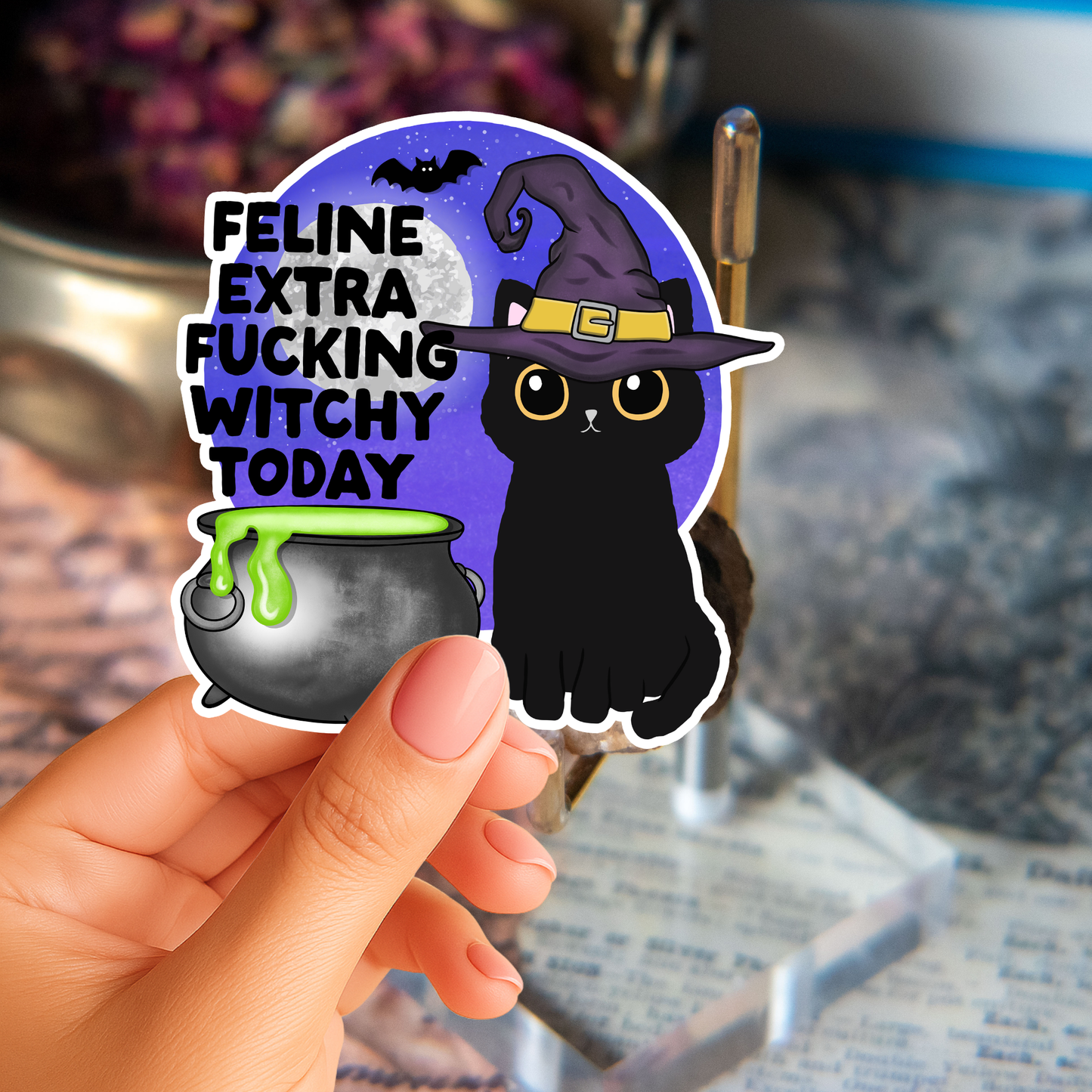 Feline Extra Witchy Sticker