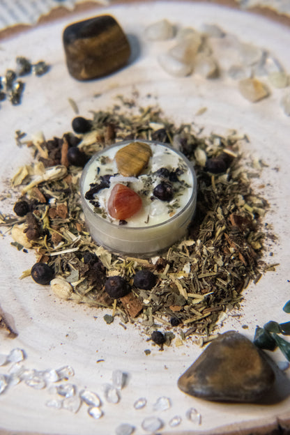 Trio Spell Tealight Candle Set: Abundance, Success&Courage, and Creativity.