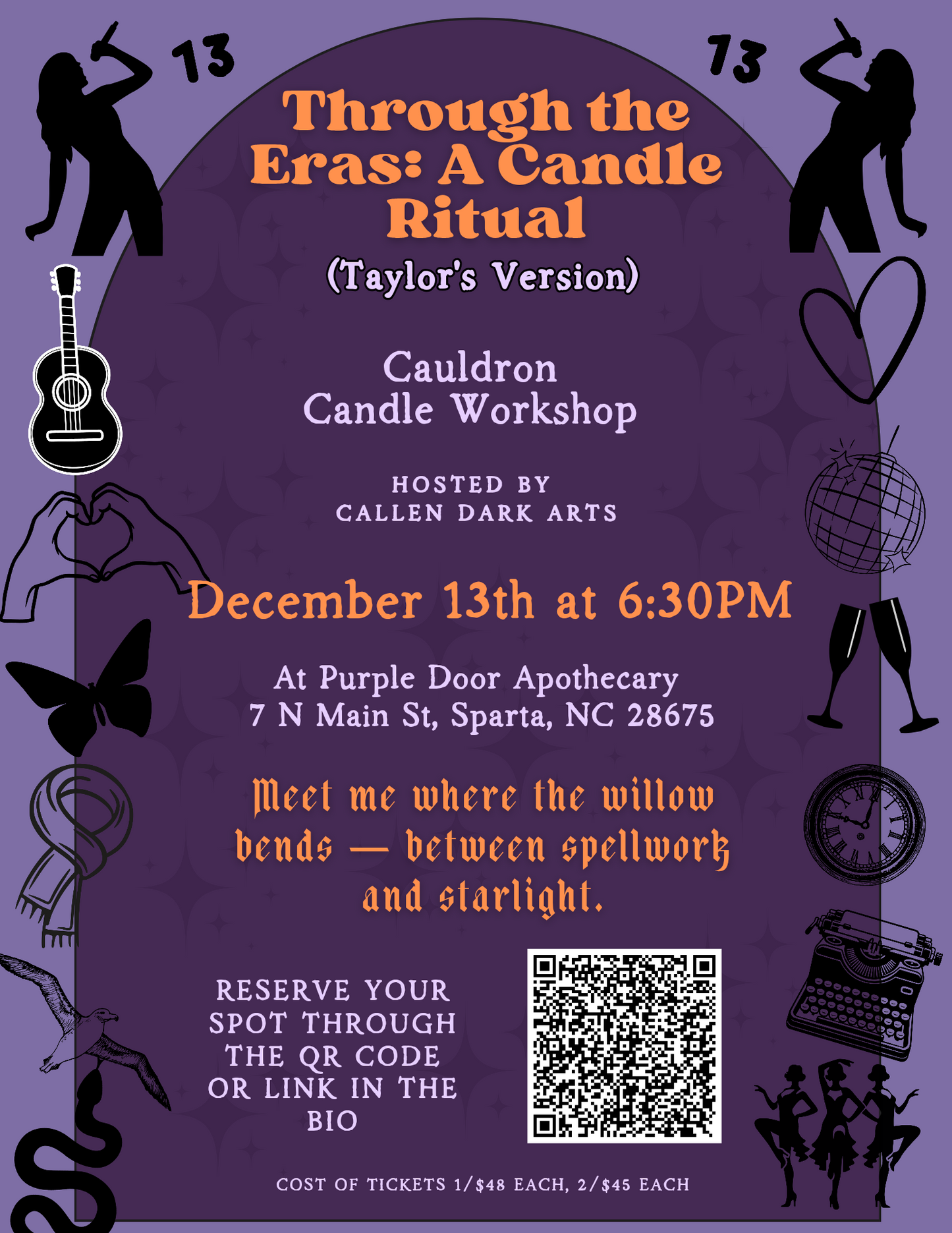 Through the Eras: A Candle Ritual (Taylor’s Version) Cauldron Candle Class